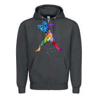 Smoke girl's softball Zipper Hoodie - artisFamous