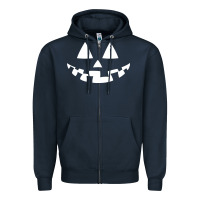 Halloween Jack O Lantern (white) Zipper Hoodie | Teevron