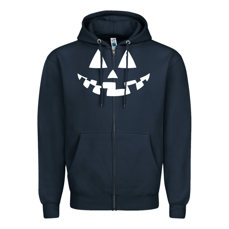 Halloween Jack O Lantern (white) Zipper Hoodie by artisFamous | Teevron