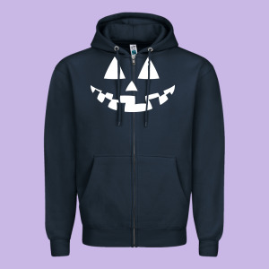 Halloween Jack O Lantern (white) Zipper Hoodie Designed By Artisfamous