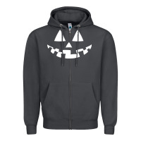 Smoke halloween jack o lantern (white) Zipper Hoodie - artisFamous