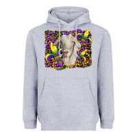 Heather Grey mardi gras goat fleur de lis Heavyweight Hoodie - RanaPortraitStore