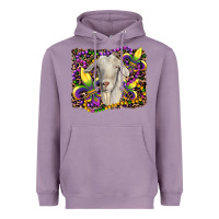 Lavender mardi gras goat fleur de lis Heavyweight Hoodie - RanaPortraitStore