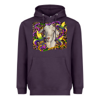 Plum mardi gras goat fleur de lis Heavyweight Hoodie - RanaPortraitStore