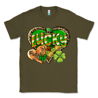 Army Green Lucky heart St. Patrick's Day Classic Tee - CowGirlArtShop