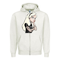 Oatmeal Heather alice in wonderland Zipper Hoodie - artisFamous