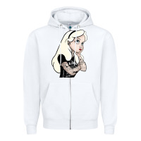 White alice in wonderland Zipper Hoodie - artisFamous
