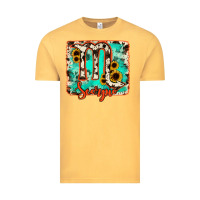 Vintage Mustard Scorpio turquoise cowhide Vintage Tee - RanaPortraitStore