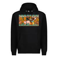 Black Fall farm animals cow pig rooster Premium Hoodie - Artiststas