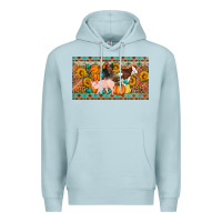 Blue Mist Fall farm animals cow pig rooster Premium Hoodie - Artiststas