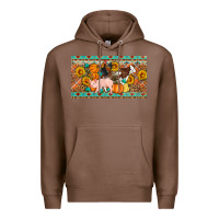 Chestnut Fall farm animals cow pig rooster Premium Hoodie - Artiststas