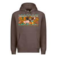Coffee Fall farm animals cow pig rooster Premium Hoodie - Artiststas