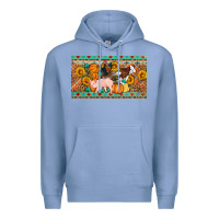Colony Blue Fall farm animals cow pig rooster Premium Hoodie - Artiststas
