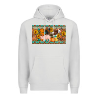 Dove Grey Fall farm animals cow pig rooster Premium Hoodie - Artiststas