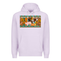 Lilac Fall farm animals cow pig rooster Premium Hoodie - Artiststas