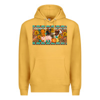 Mustard Fall farm animals cow pig rooster Premium Hoodie - Artiststas