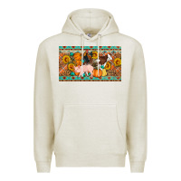 Oatmeal Heather Fall farm animals cow pig rooster Premium Hoodie - Artiststas