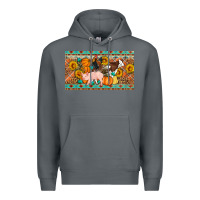 Rock Fall farm animals cow pig rooster Premium Hoodie - Artiststas