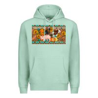 Seafoam Fall farm animals cow pig rooster Premium Hoodie - Artiststas