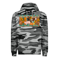 Slate Camo Fall farm animals cow pig rooster Premium Hoodie - Artiststas