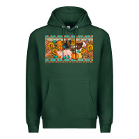 Sports Green Fall farm animals cow pig rooster Premium Hoodie - Artiststas