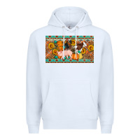White Fall farm animals cow pig rooster Premium Hoodie - Artiststas