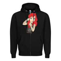 Black ariel tatoo Zipper Hoodie - artisFamous