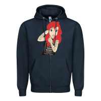 Navy ariel tatoo Zipper Hoodie - artisFamous