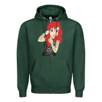 Sports Green ariel tatoo Zipper Hoodie - artisFamous