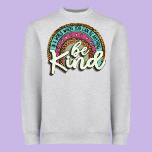 Be Kind   Leopard Heavyweight Sweatshirt Designed By Jahusdesignshop