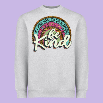 Be Kind   Leopard Heavyweight Sweatshirt Designed By Jahusdesignshop