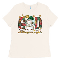 With God All Things Are Possible With Snowman Bbs Ladies Tee | Teevron