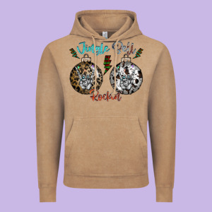Jingle Bell Rockin Vintage Hoodie Designed By Cowhidedigitalart