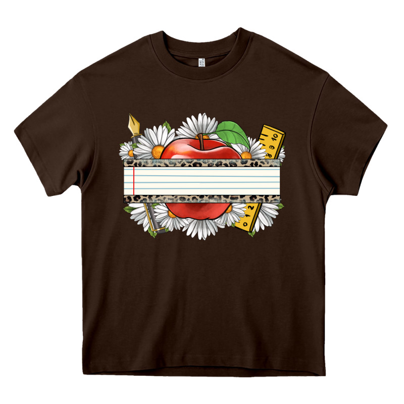 Floral Teacher Custom Name Heavy Core Tee by CowGirlArtShop | Teevron