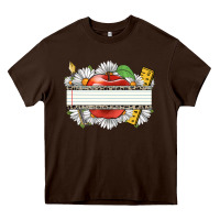 Chocolate Brown floral teacher custom name Heavy Core Tee - CowGirlArtShop
