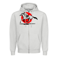 Dove Grey horse racing Zipper Hoodie - artisFamous