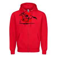 Red horse racing Zipper Hoodie - artisFamous