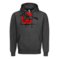 Charcoal Heather horse racing Zipper Hoodie - artisFamous