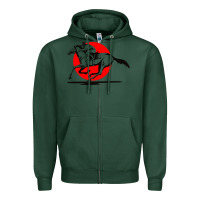 Sports Green horse racing Zipper Hoodie - artisFamous