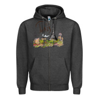Charcoal Heather paris Zipper Hoodie - artisFamous