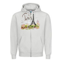 Dove Grey paris Zipper Hoodie - artisFamous