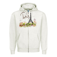 Oatmeal Heather paris Zipper Hoodie - artisFamous