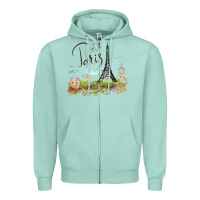 Seafoam paris Zipper Hoodie - artisFamous