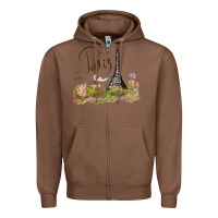 Chestnut paris Zipper Hoodie - artisFamous