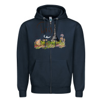 Navy paris Zipper Hoodie - artisFamous