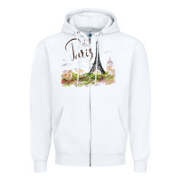 White paris Zipper Hoodie - artisFamous