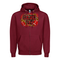 Burgundy game day football Zipper Hoodie - JahusDesignShop