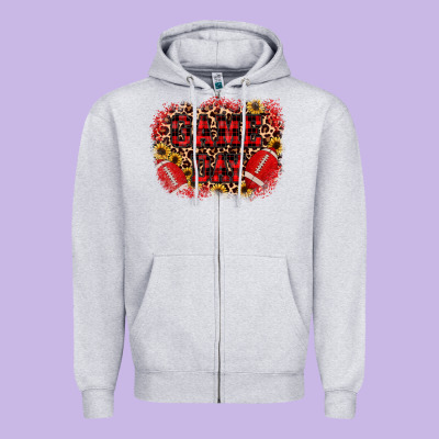 Game Day Football Zipper Hoodie Designed By Jahusdesignshop