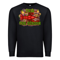 Black mardi gras this the season crawfish fleur de lis Premium Sweatshirt - RanaPortraitStore