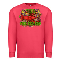 Cardinal mardi gras this the season crawfish fleur de lis Premium Sweatshirt - RanaPortraitStore